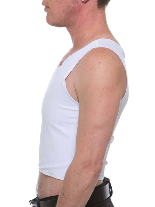 Underworks Mens Cotton Compression Concealer Tank Top - White - XS