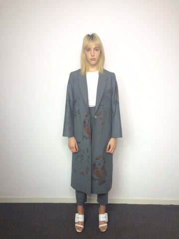 claire barrow long grey coat