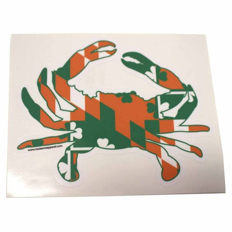 Irish Maryland flag crab sticker