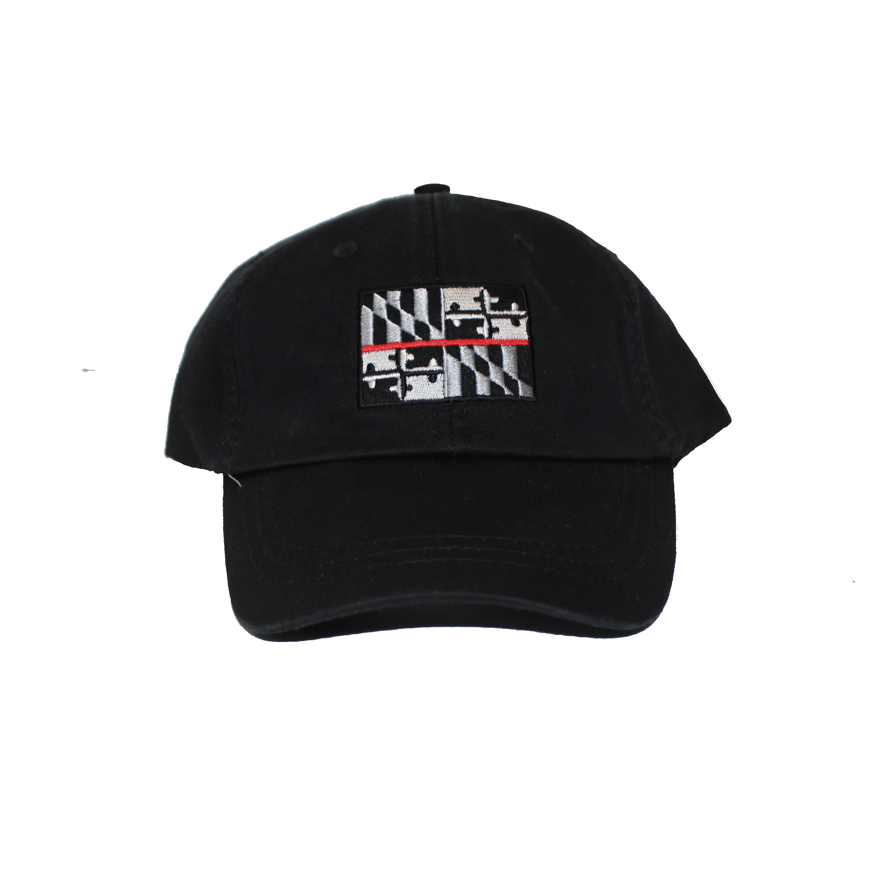 Maryland Flag Red Line (Black) / Baseball Hat