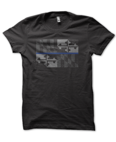 Maryland Flag Blue Line Police Support Shirt – Route One Apparel