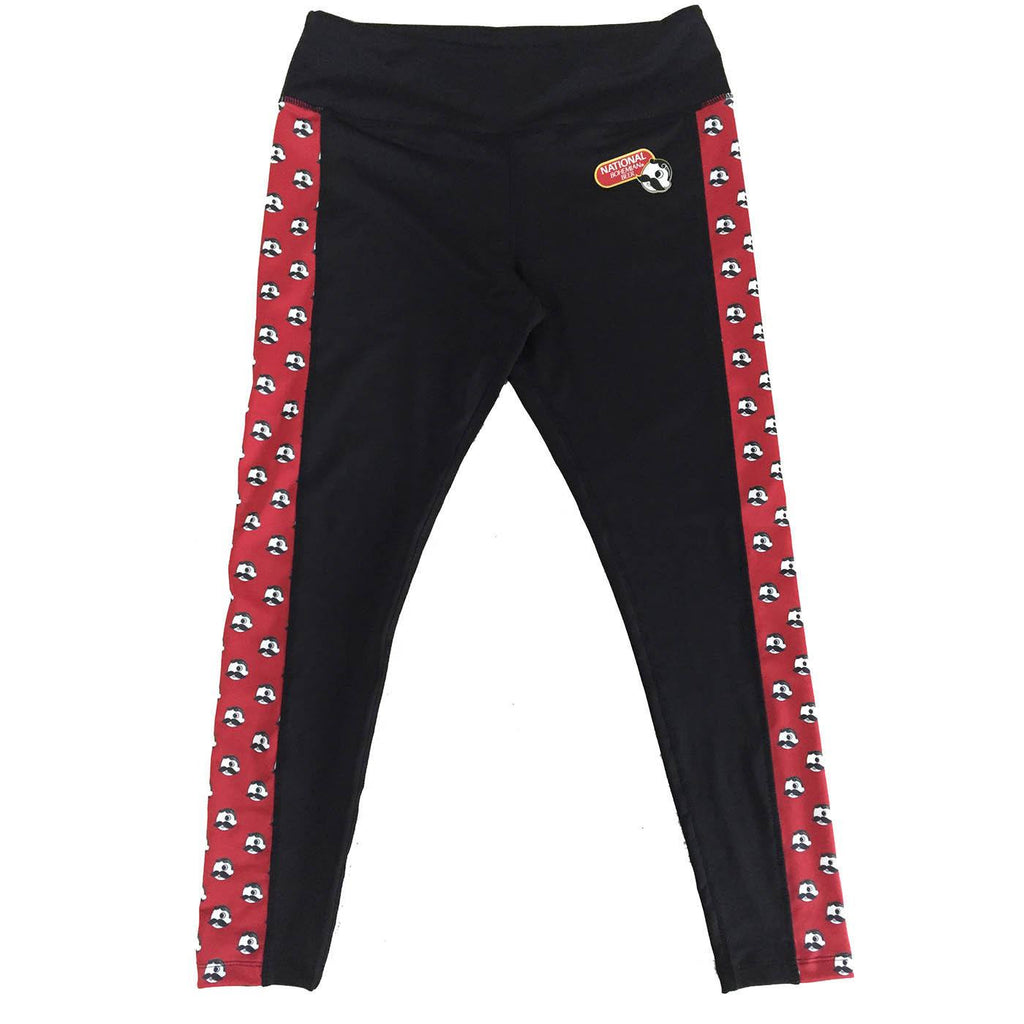 Natty Boh Logo Red Sides (Black) / Yoga Leggings – Route One Apparel