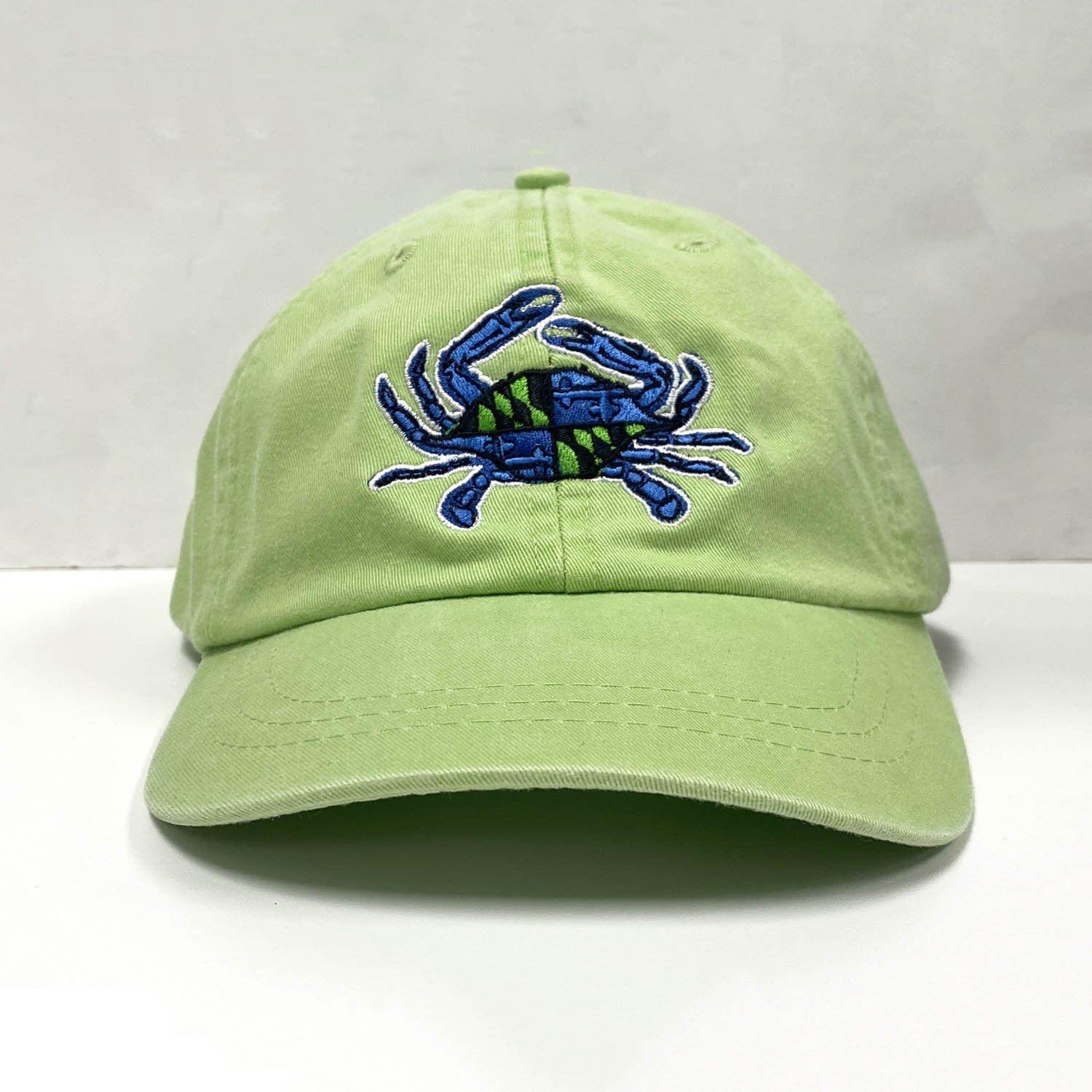 Lime Green Maryland Flag Crab / Baseball Hat