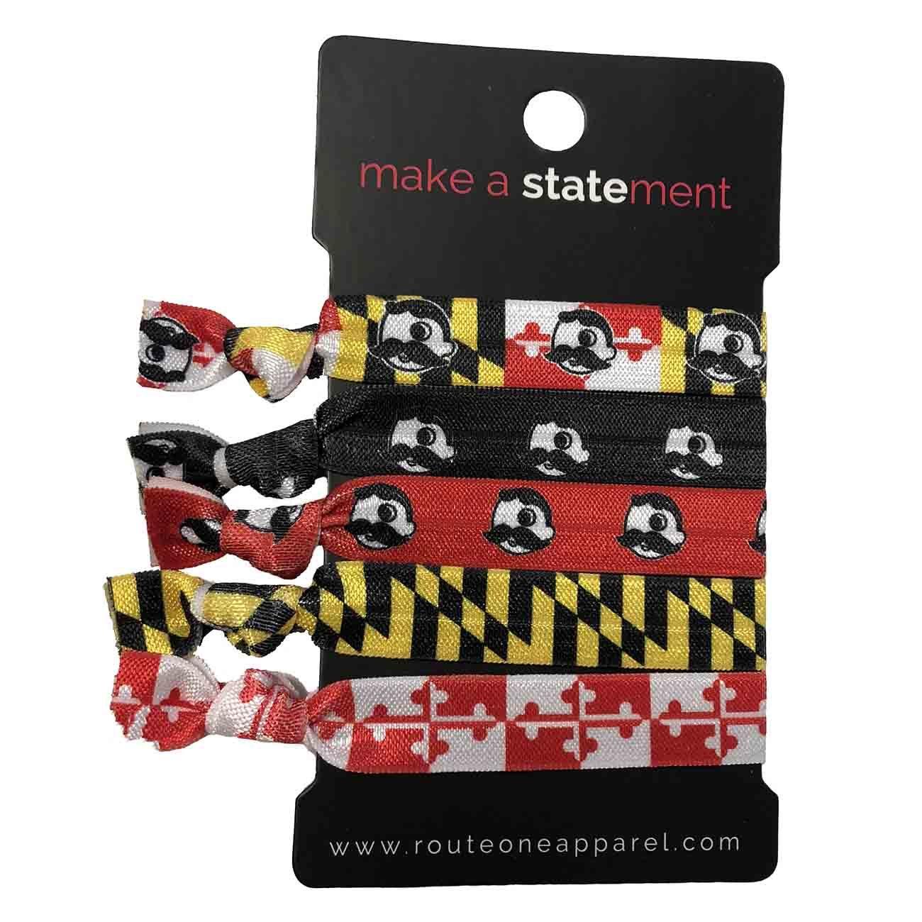 Maryland Flag Natty Boh / 5-Piece Hair Tie Set