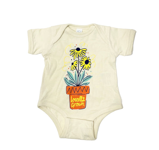 Locally Grown - Flowers (Natural) / Baby Onesie - Route One Apparel