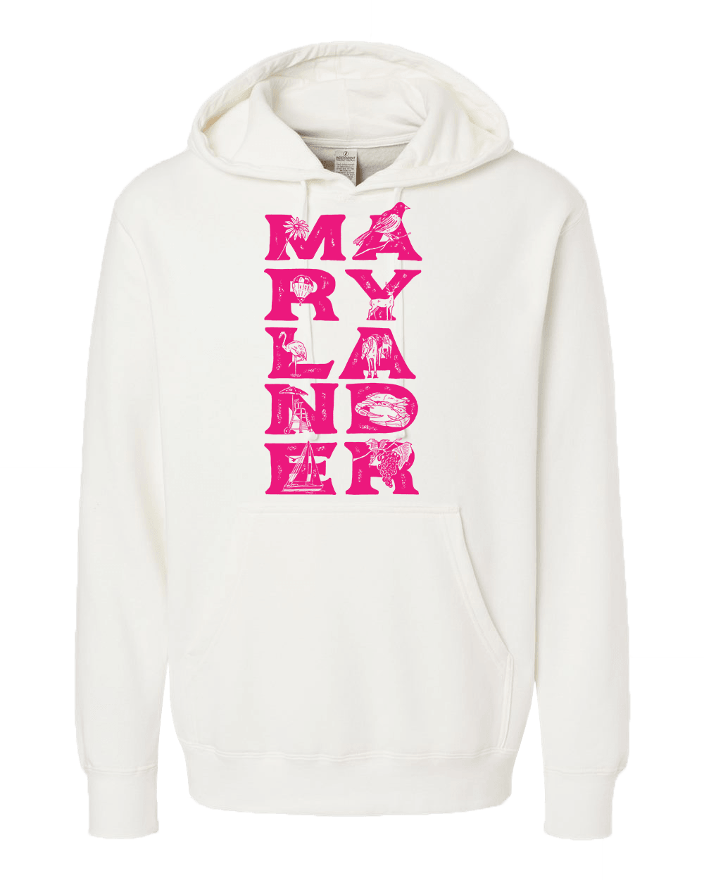 Marylander Stacked (White) / Hoodie