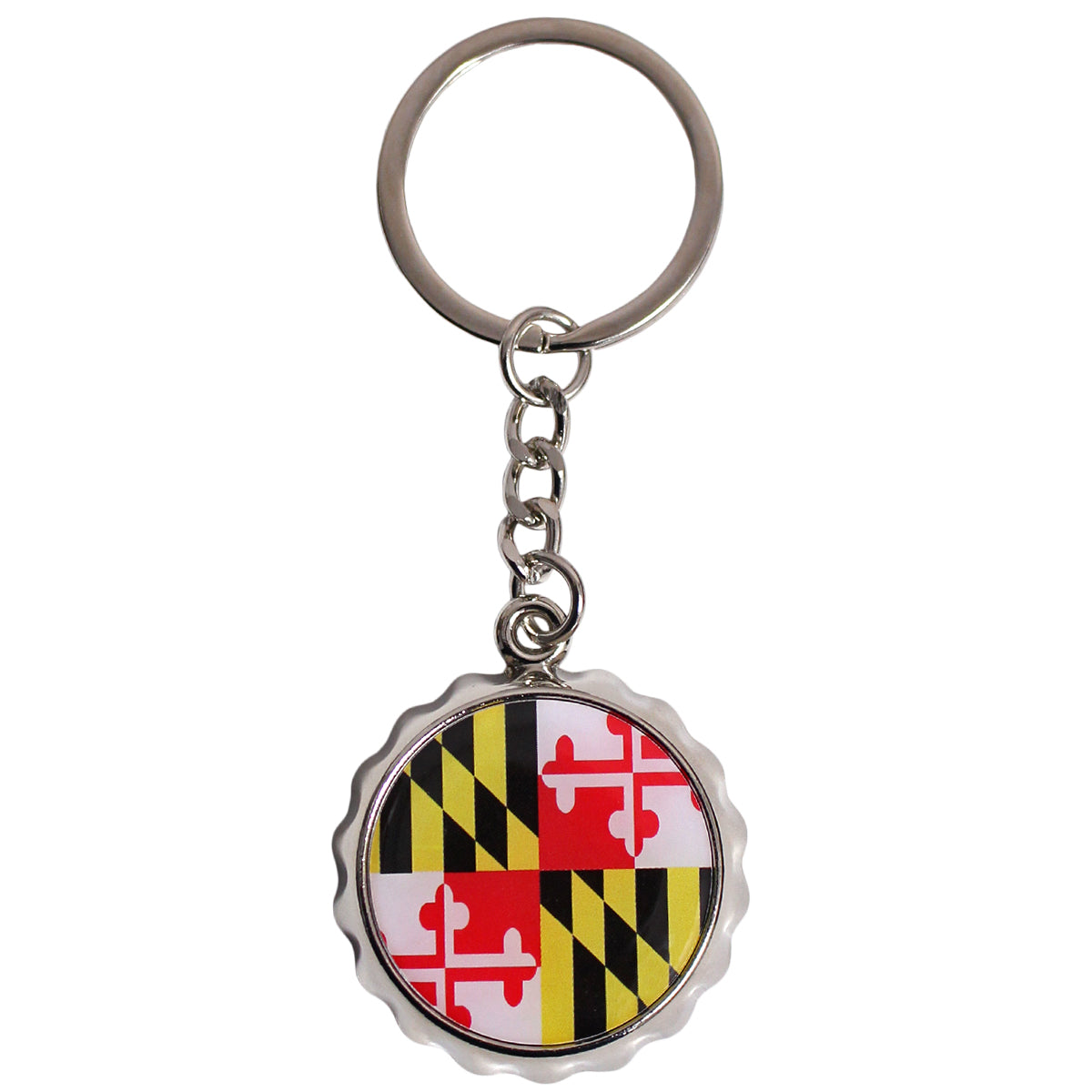 Maryland Flag / Bottle Cap Opener Key Chain