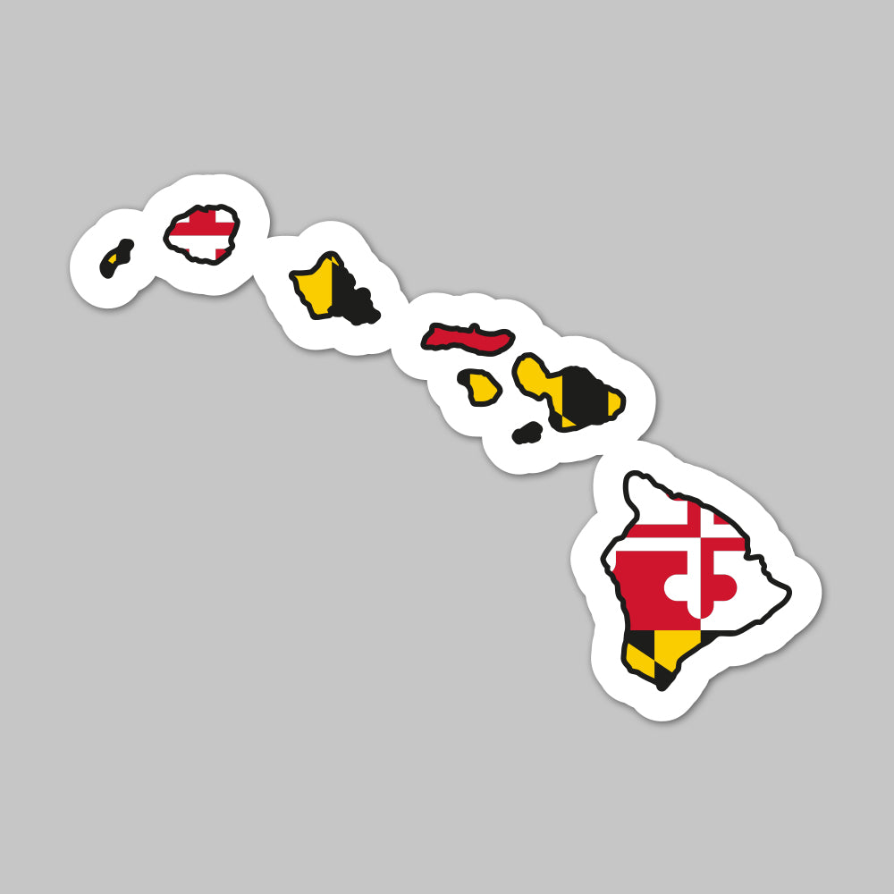 State of Hawaii w/ Maryland Flag / Sticker | Route One Apparel