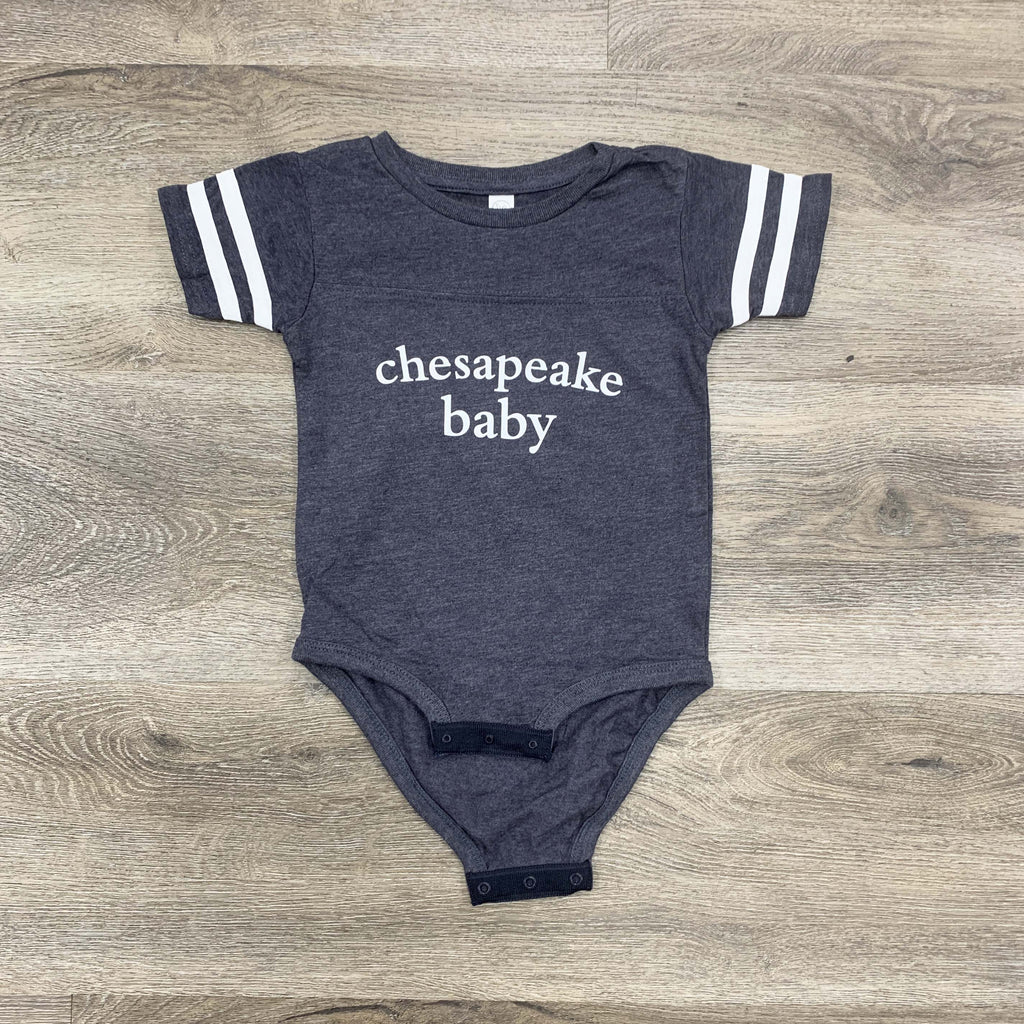 navy blue baby onesie