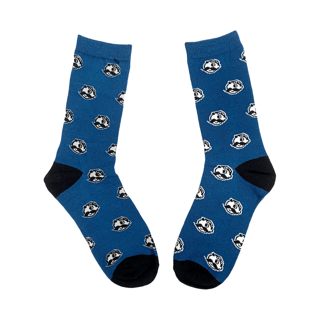 Natty Boh Logo Pattern (Navy) / Crew Socks | Route One Apparel