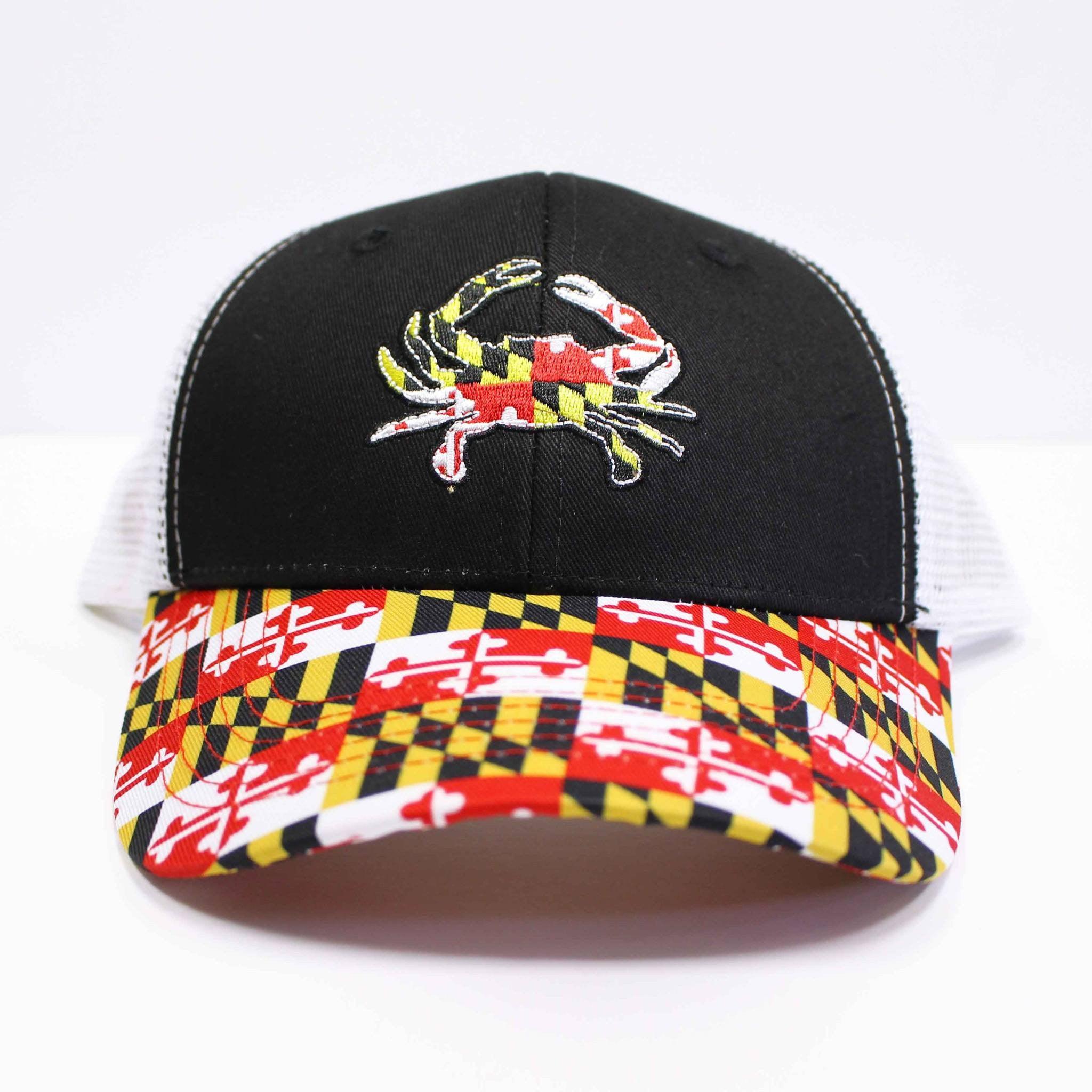 Maryland Full Flag Crab w/ White Mesh & Maryland Flag Brim / Trucker Hat