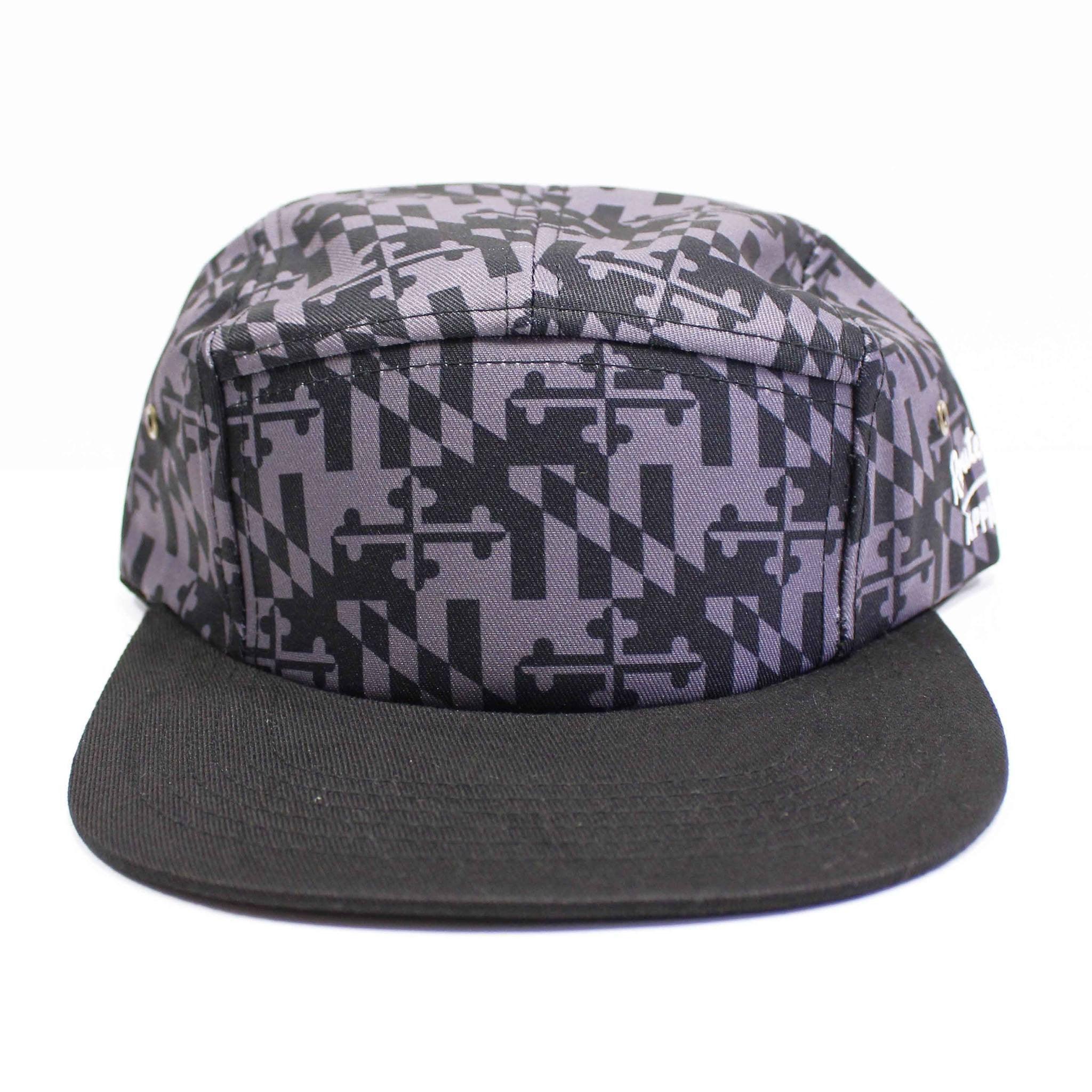 Greyscale Maryland Flag / 5-Panel Hat