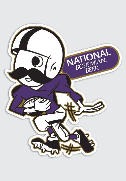 Natty Boh Football Runner Sticker Route One Apparel