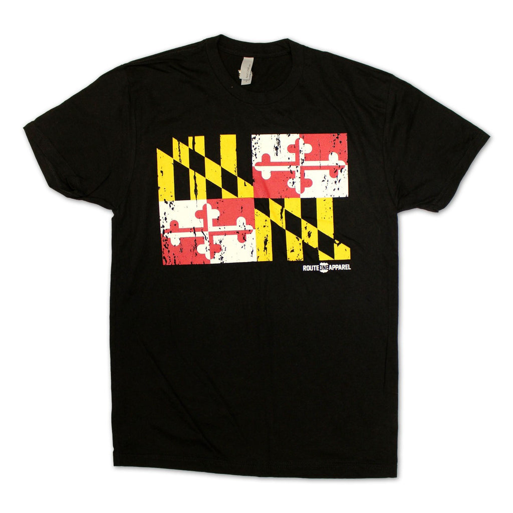Maryland Flag Vintage Black Shirt – Route One Apparel