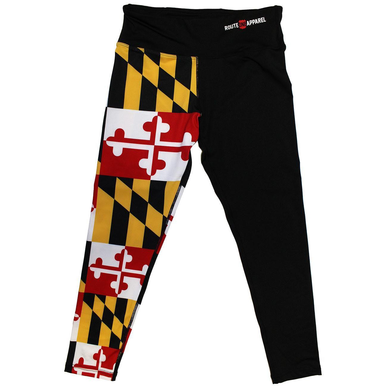 Maryland Flag Half Side (Black) / Workout Capris