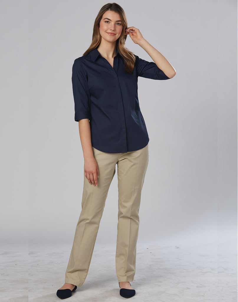 Corporate M9410 Ladies Woold Blend Low Rise Dress Pants With Stretch