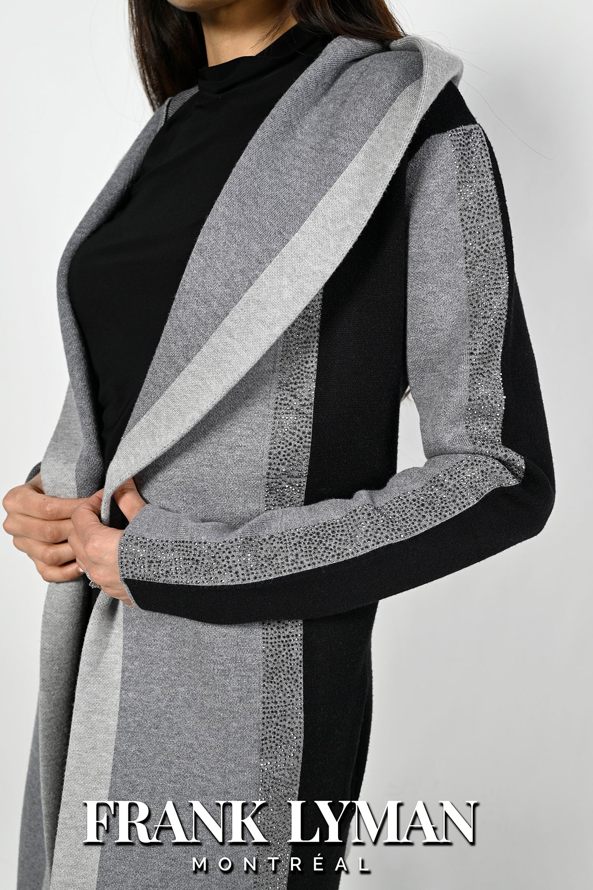 Frank Lyman Grey Knit Duster Style 193103U