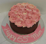 Chocolate Raspberry Rosette Cake