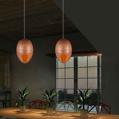 Nora wooden pendant lamp in a dining room 