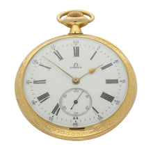 Load image into Gallery viewer, 18ct yellow gold open face pocket watch. Made 1911
