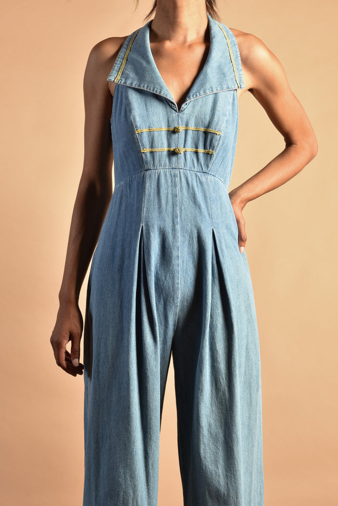 Ladi 90s Open Back Denim Jumpsuit – Bustown Modern