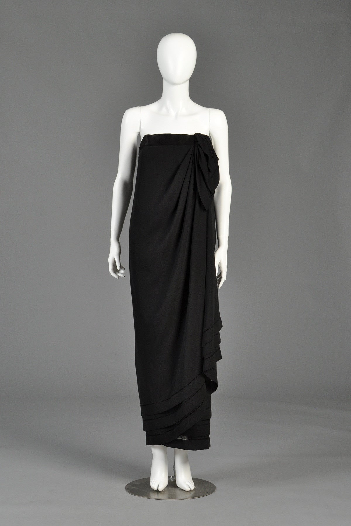 Late 1970s Guy Laroche Haute Couture Draped Gown | BUSTOWN MODERN