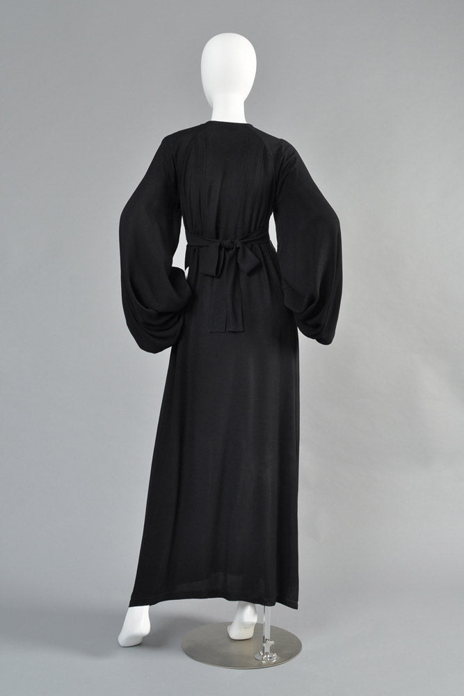 Ossie Clark Moss Crepe Blouson Sleeve Evening Gown | BUSTOWN MODERN