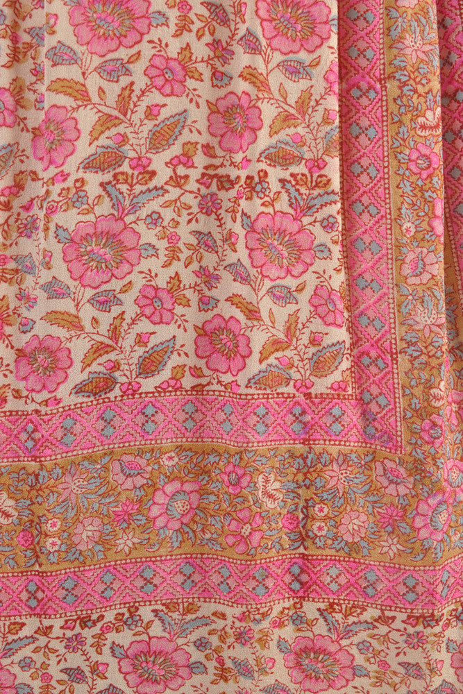 Blouson Sleeved 1970s Indian Silk Ascot Dress | BUSTOWN MODERN