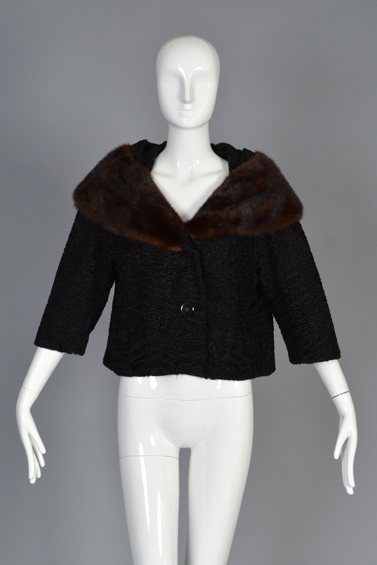 Schiaparelli 1950s Astrakhan + Mink Fur Coat | BUSTOWN MODERN