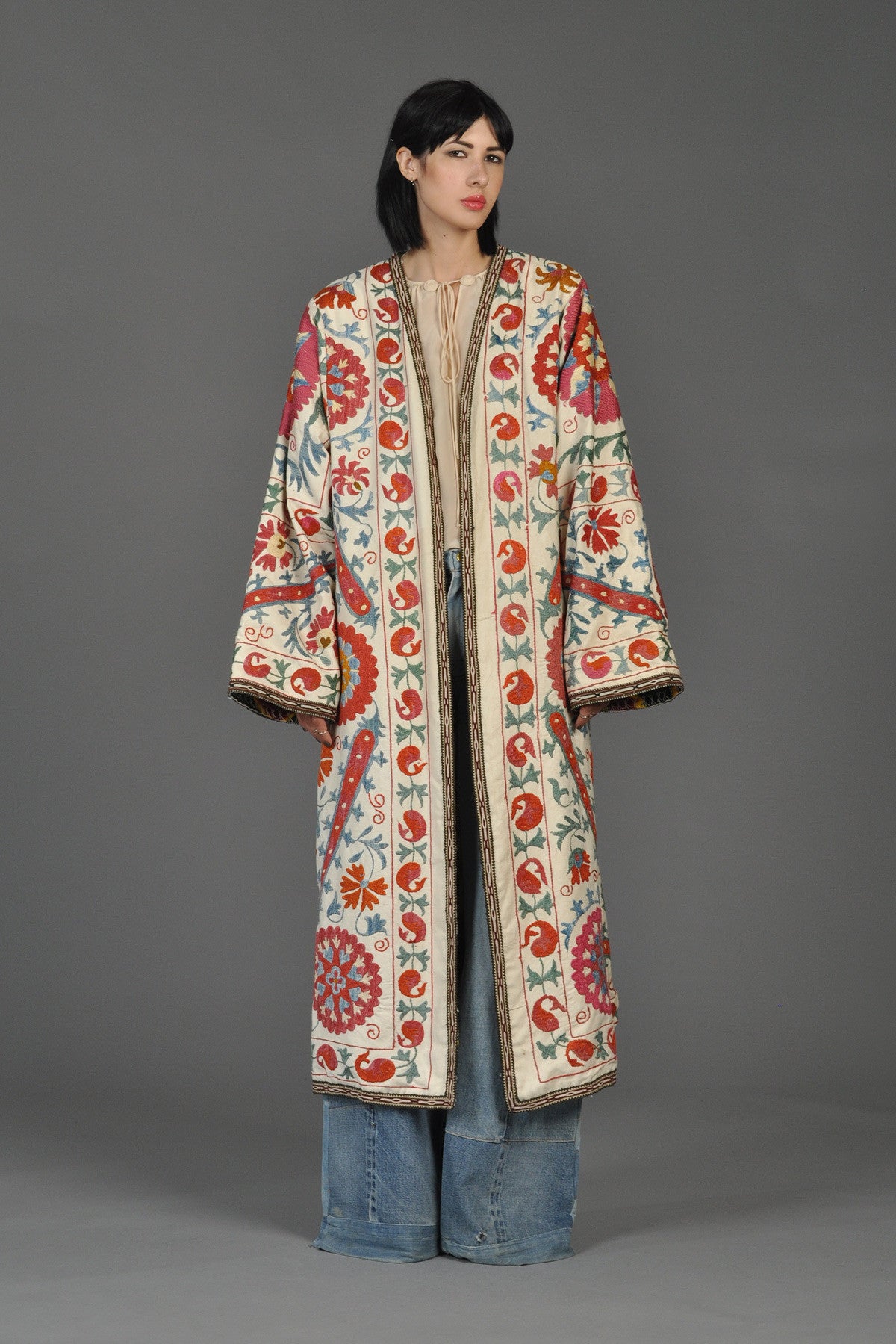 Fully Embroidered Ethnic Maxi Coat | BUSTOWN MODERN