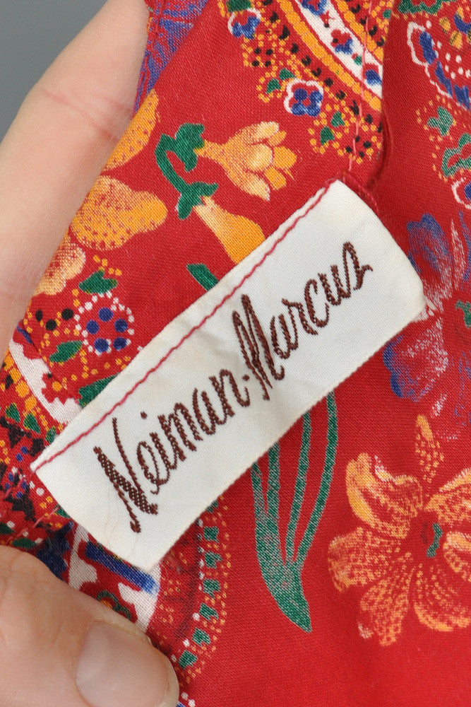 Neiman Marcus Cotton Bohemian Ruffled Maxi Dress | BUSTOWN MODERN