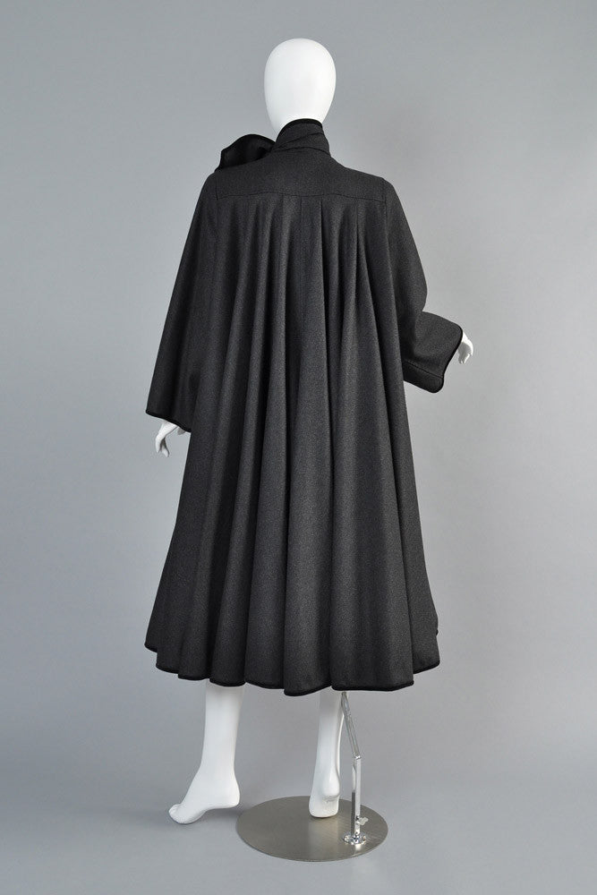 Valentino 1980s Wool + Velvet Full Sweep Coat | BUSTOWN MODERN