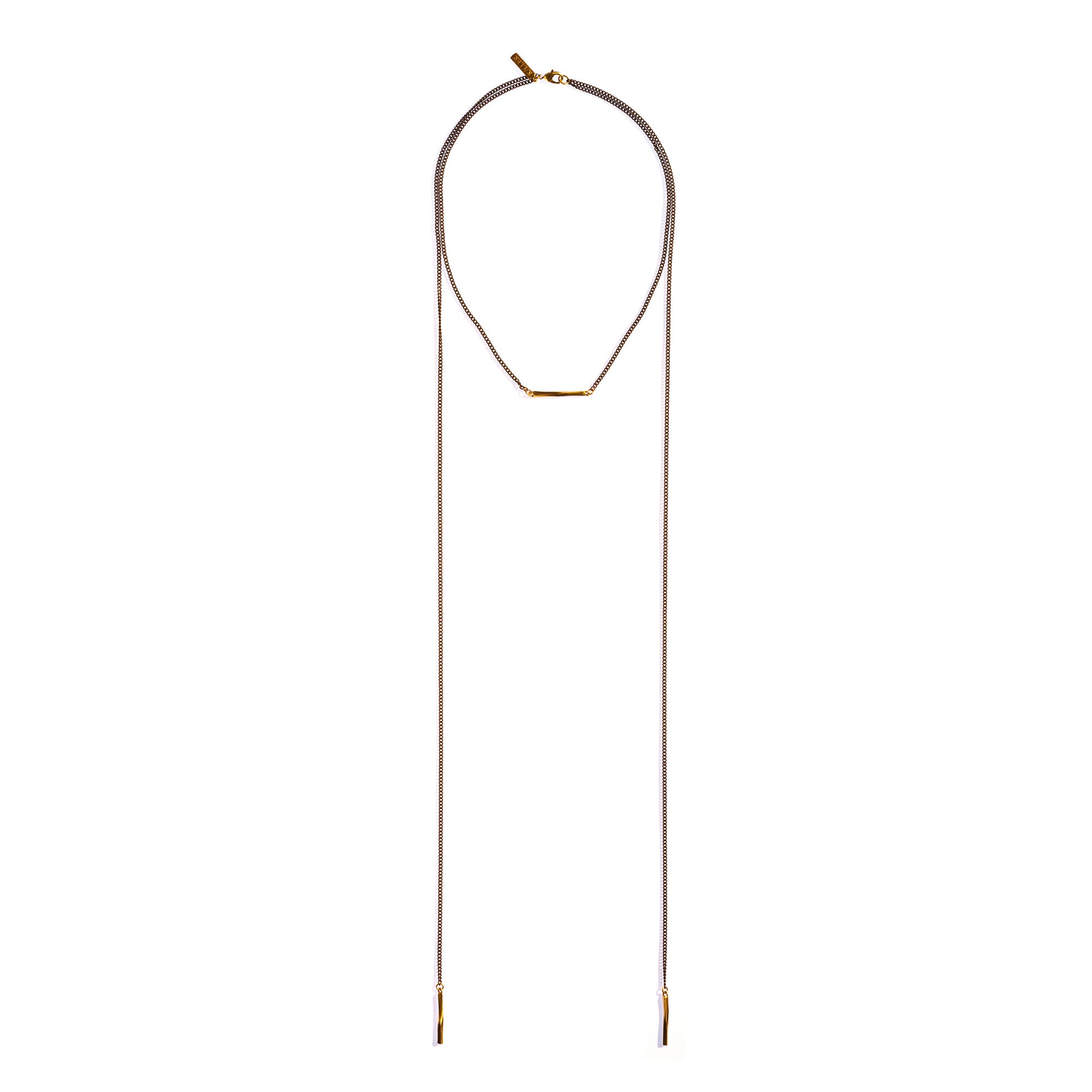 Multi Twist Bar Lariat Brass