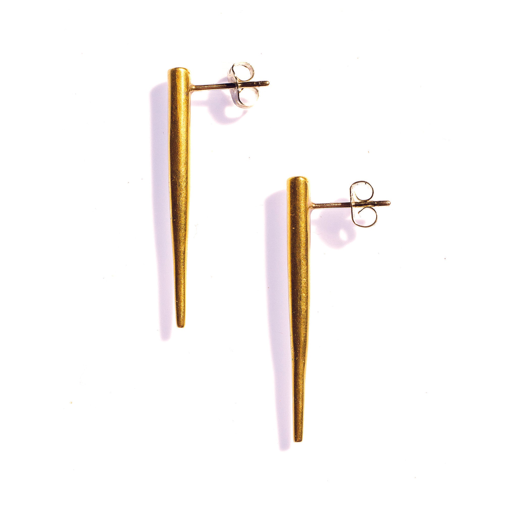 Large Quill Spike Studs Brass