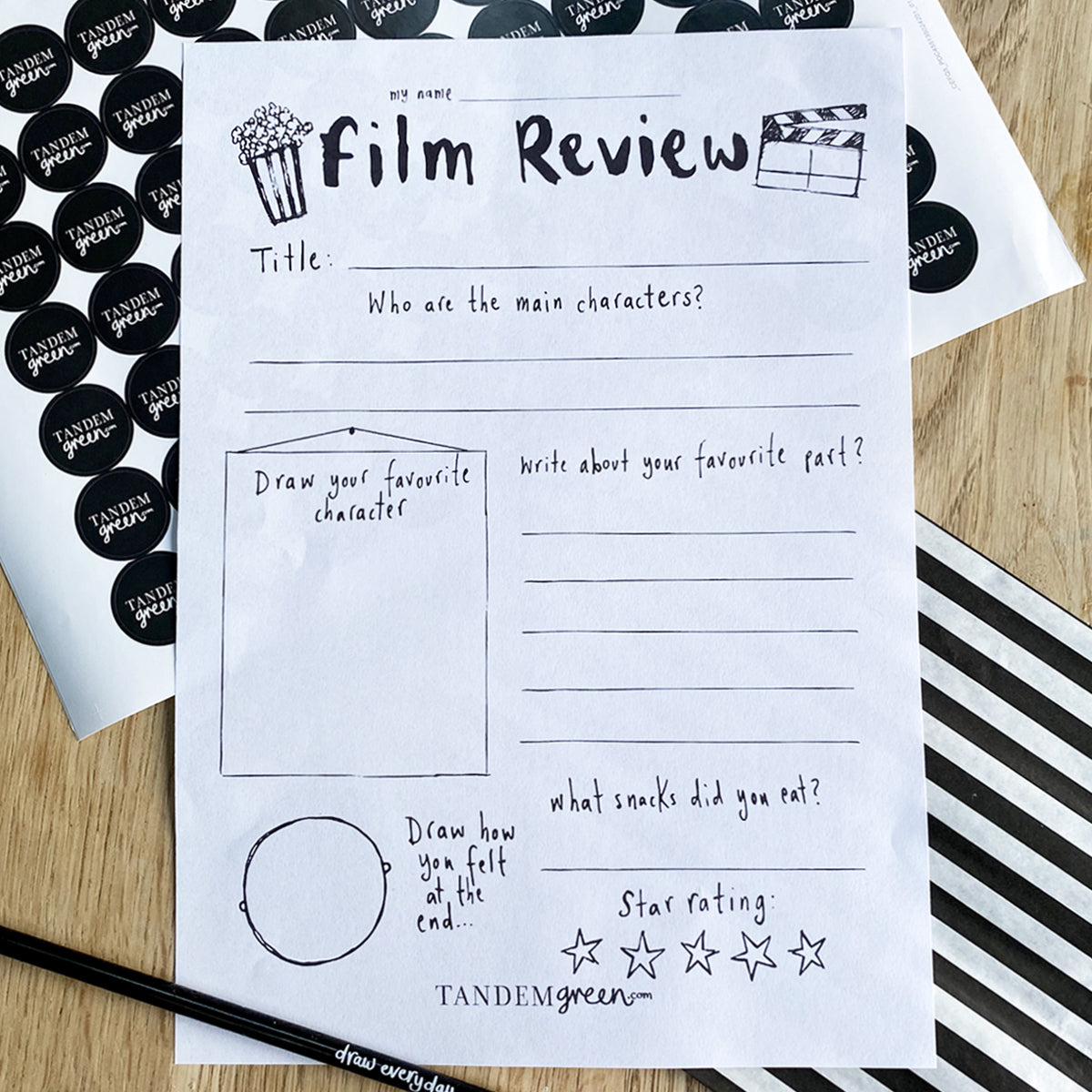 Printable Film Review Writing Template – Tandem Green