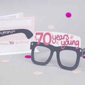 70th Birthday Card Glasses for her