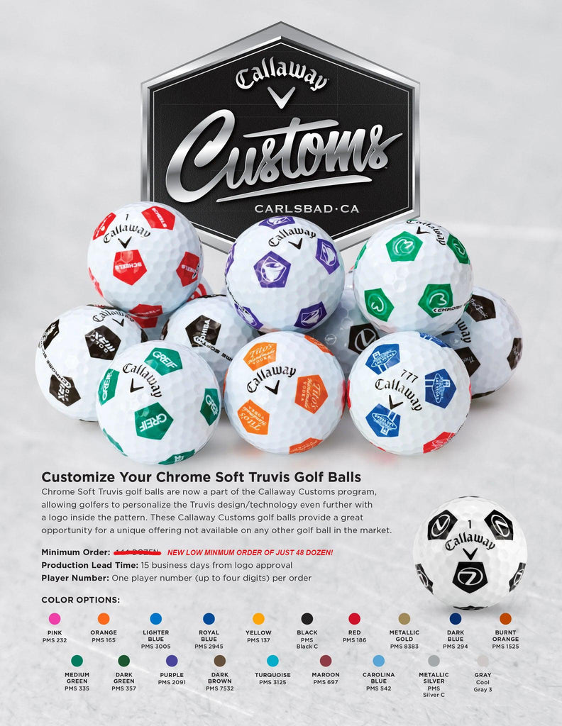 Custom Logo Information for Callaway Chrome Soft Truvis Golf Balls