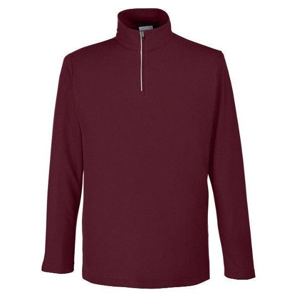 Burgundy Pique Quarter Zip Men's Sweatshirt