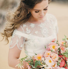 Daisy Crystal Beaded Bridal Coverup by Camilla Christine