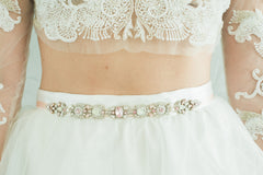 Bea Sash- Blush, Camilla Christine Bridal Jewelry & Wedding Accessories