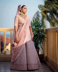 bridal baby pink lehenga