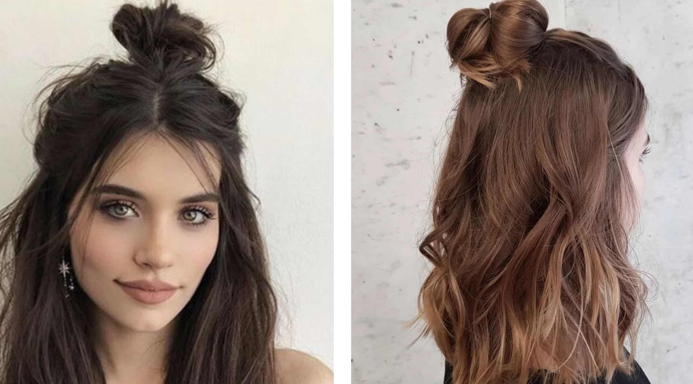 coiffure décontractée half bun