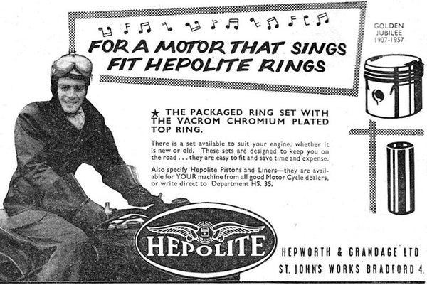 Hepolite ad with motorcycle