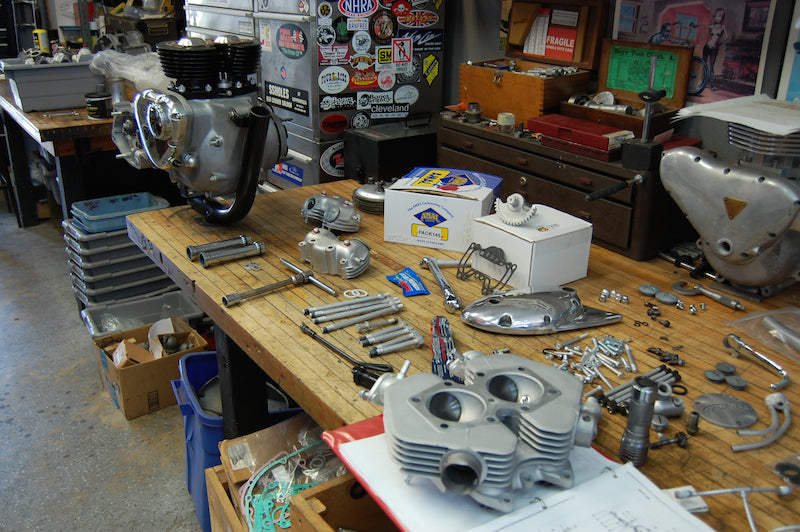 Triumph engine shop workbench