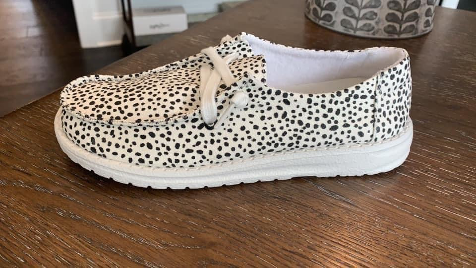 Light It Up Black and White Slip On Shoes