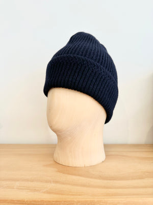 Cableami Navy Blue Alpaca Wool Beanie - WITTMORE