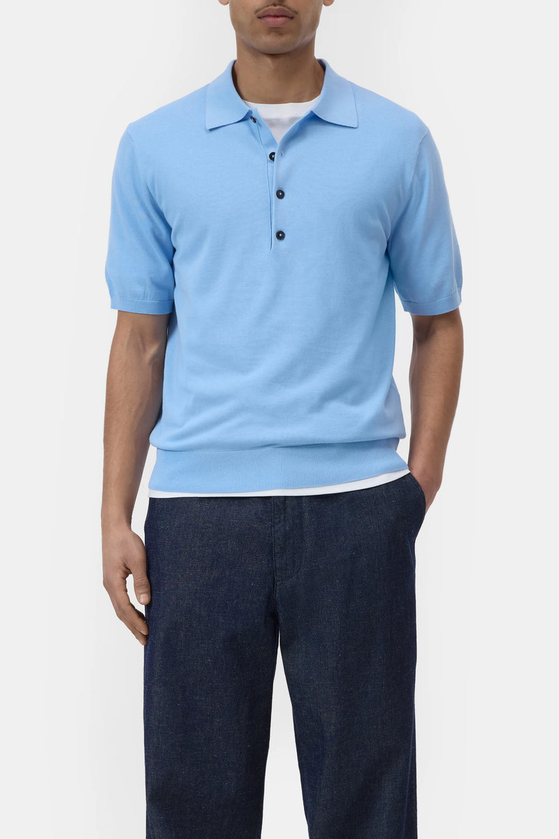 Closed Blue Cotton Short Sleeve Polo Shirt