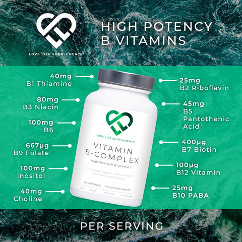 look for B vitamins with a higher dosage than the RDA