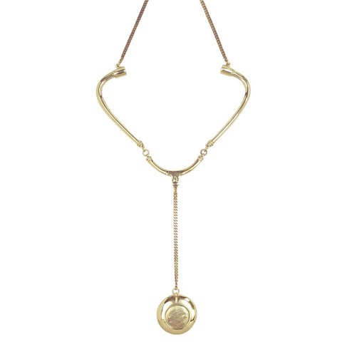Stethoscope Brass Necklace | Monserat De Lucca