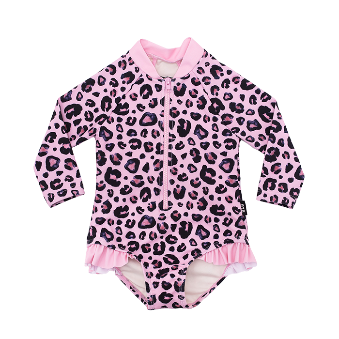 Rock Your Baby Pink Leopard L Sleeve One Piece The Kids Store